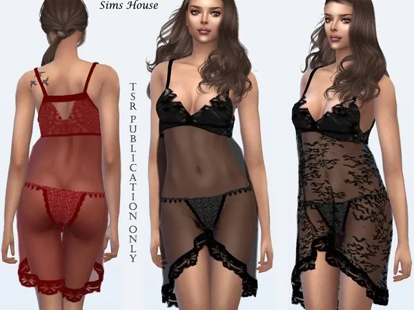 Maxis Match Transparent nightgown - The Sims 4 Custom Content