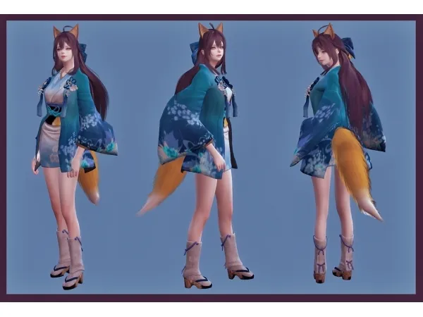 Alpha DW9 XinXianying Famitsu Japanese fox suit by zouyou - The Sims 4 Custom Content