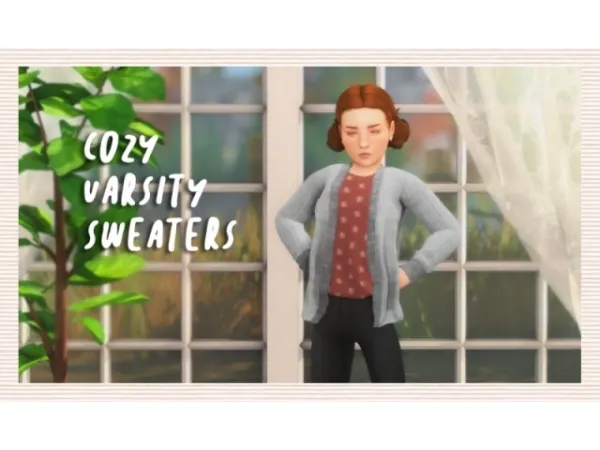 Alpha cozy varsity sweaters (recolors) - The Sims 4 Custom Content