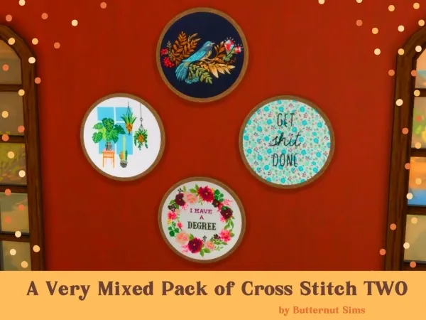 Alpha A VERY MIXED PACK OF CROSS STITCH TWO - The Sims 4 Custom Content