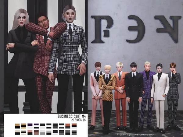 Alpha helgatisha Business suit m4 - The Sims 4 Custom Content