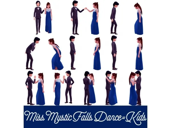 Alpha Miss Mystic Falls Dance Poses KIDS - The Sims 4 Custom Content