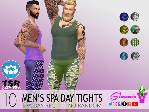 Alpha SimmieV Spa Day Tights for Men by thesimsresource - The Sims 4 Custom Content