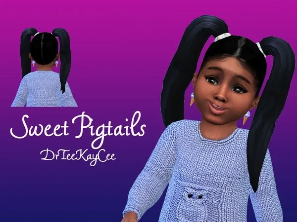 Alpha Sweet Pigtails - The Sims 4 Custom Content