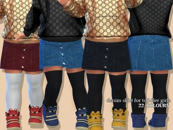 Maxis Match Denim Skirt For Toddler Girls - The Sims 4 Custom Content