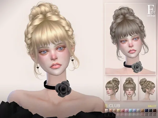 Alpha sclub hair Ballet n51 by thesimsresource - The Sims 4 Custom Content