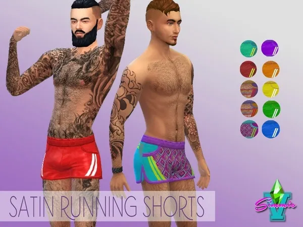 Maxis Match SimmieV Satin Running Shorts by thesimsresource - The Sims 4 Custom Content