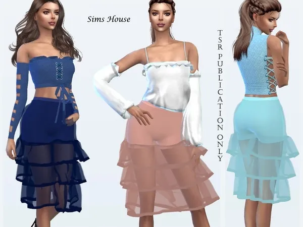 Maxis Match Layered transparent skirt - The Sims 4 Custom Content