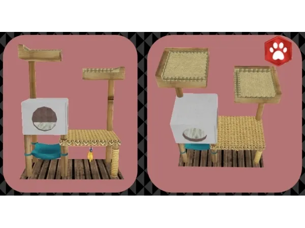 Alpha Castaway Cat Tree - The Sims 4 Custom Content