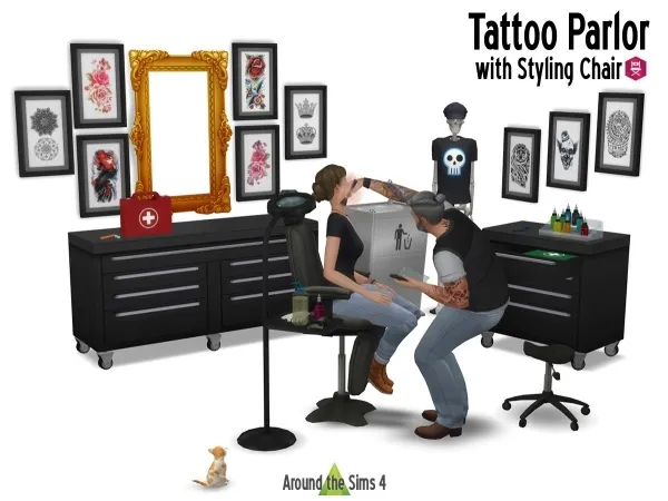 Maxis Match Around Tattoo parlor - The Sims 4 Custom Content