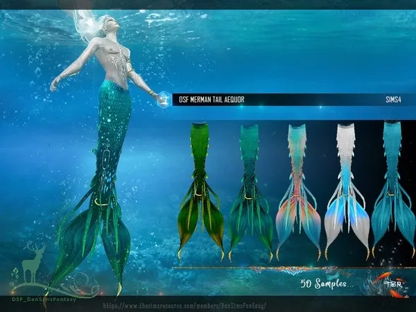 Alpha DSF MERMAN TAIL AEQUOR by thesimsresource - The Sims 4 Custom Content