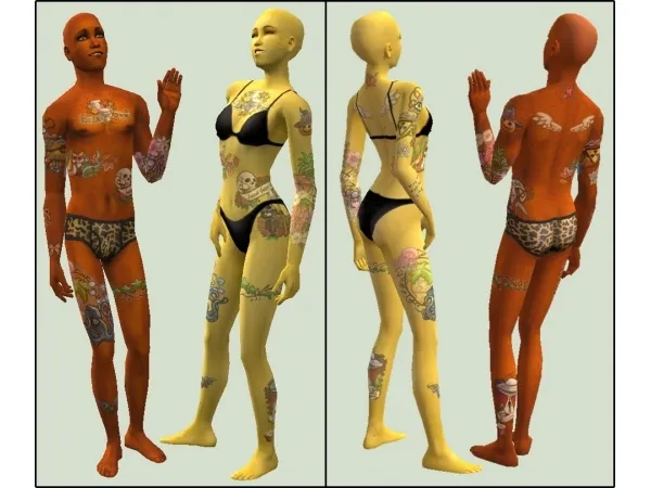 Tatted Up Maxis Match Tattoo Overlays - The Sims 2 Custom Content