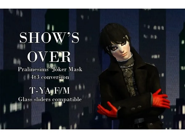 4t3 Pralinesims Conversion Joker Mask - The Sims 3 Custom Content