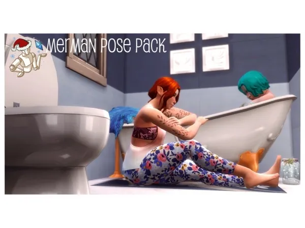 Alpha Merman Pose Pack - The Sims 4 Custom Content