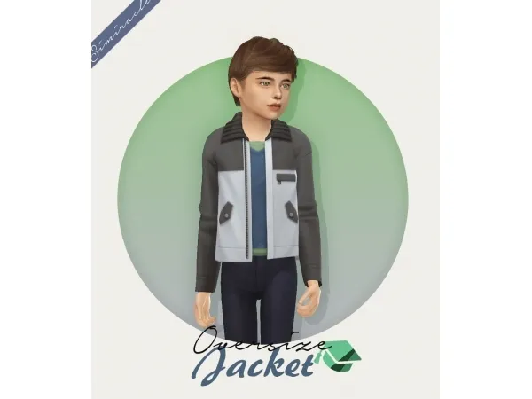 Maxis Match Oversize Jacket Kids Version - The Sims 4 Custom Content