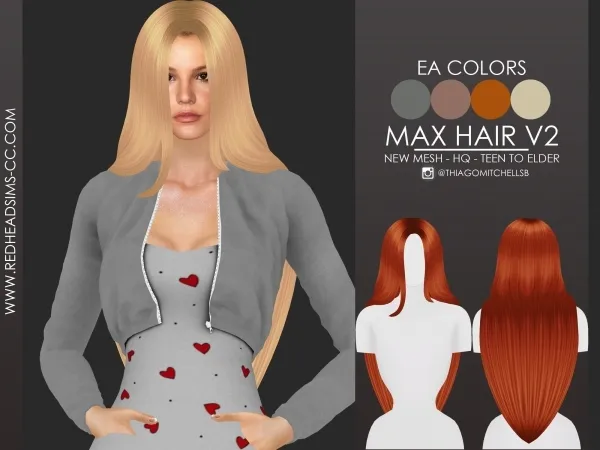 Maxis Match MAX HAIR V2 - The Sims 4 Custom Content