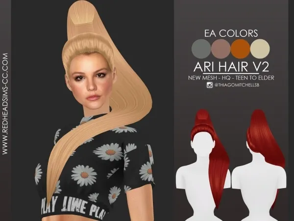 Maxis Match ARI HAIR V2 - The Sims 4 Custom Content