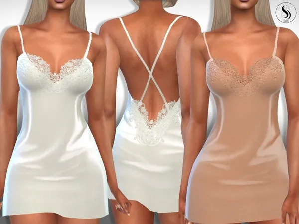 Maxis Match Female Silk French Lace Sleeping Gowns - The Sims 4 Custom Content