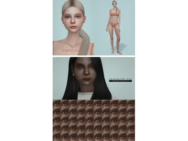 Alpha Sante skin contacts 45 by sims3melancholic - The Sims 4 Custom Content