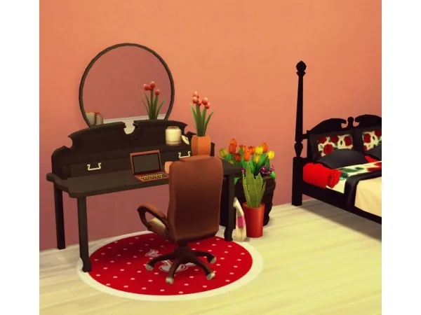 Maxis Match cherry desk set - The Sims 4 Custom Content