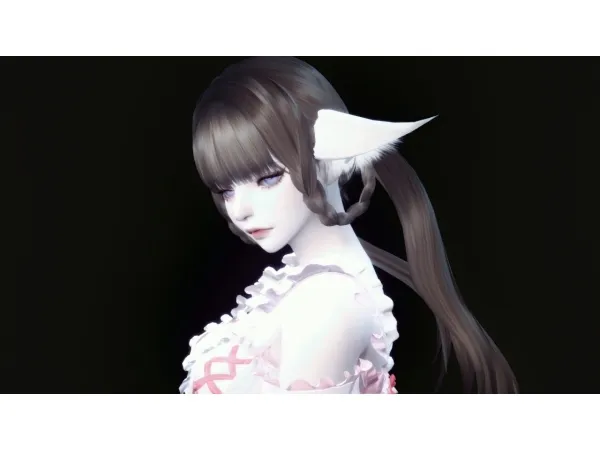 Alpha SYNN Early autumn fog rain Hair - The Sims 4 Custom Content