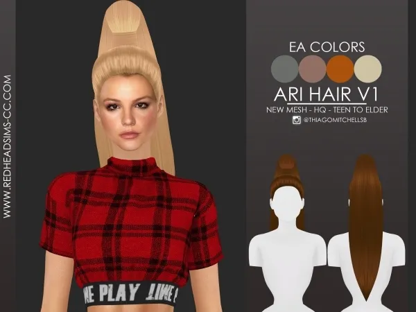Maxis Match ARI HAIR V1 - The Sims 4 Custom Content