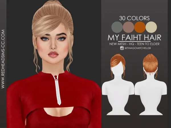 Alpha MY FAIHT HAIR - The Sims 4 Custom Content