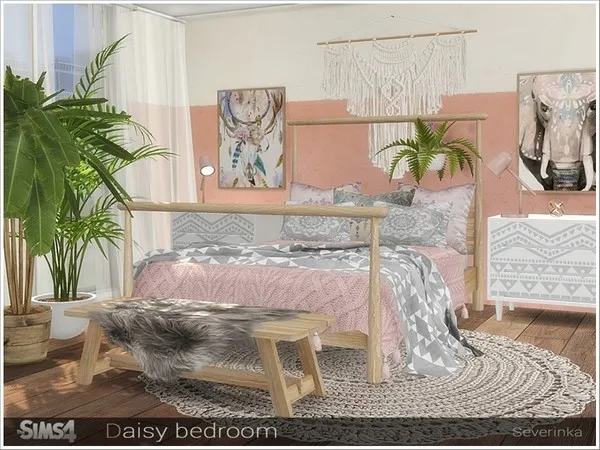 Alpha Daisy bedroom by thesimsresource - The Sims 4 Custom Content