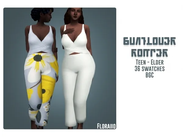 Maxis Match Sunflower Romper - The Sims 4 Custom Content