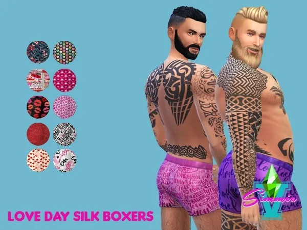 Maxis Match SimmieV Silky Love Day Boxers - The Sims 4 Custom Content