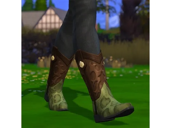 Maxis Match Strangerville Cowboy Boots Unisex - The Sims 4 Custom Content