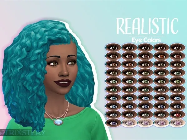 Maxis Match Realistic Eye Colors default replacements - The Sims 4 Custom Content