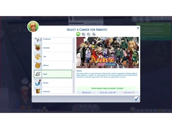 Alpha Naruto Ninja Career by RayBreeder7 - The Sims 4 Custom Content