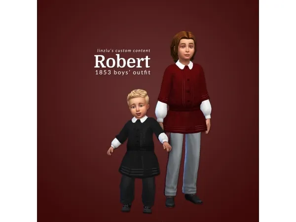 Alpha Robert 1853 Boys outfits - The Sims 4 Custom Content