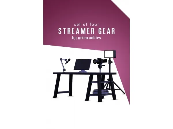 Alpha STREAMER GEAR COLLECTION by grimcookies - The Sims 4 Custom Content