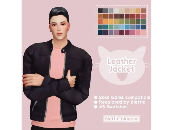 Maxis Match Leather Jacket - The Sims 4 Custom Content