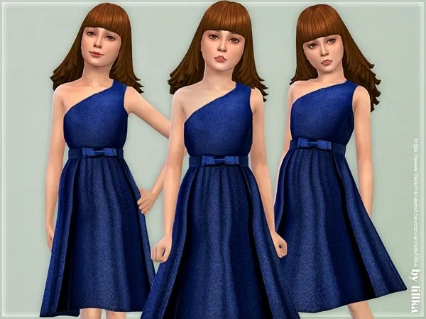 Maxis Match Connie One Shoulder Dress by thesimsresource - The Sims 4 Custom Content
