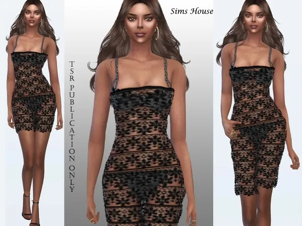 Maxis Match Mini and medium length lace dress by thesimsresource - The Sims 4 Custom Content
