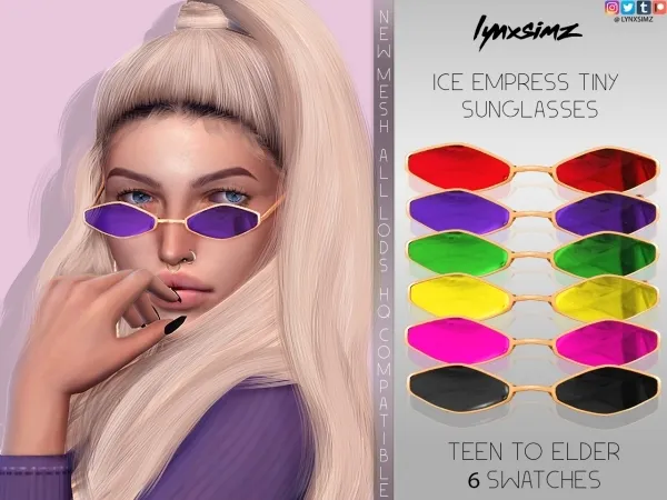 Alpha lynxsims ice empress glasses - The Sims 4 Custom Content
