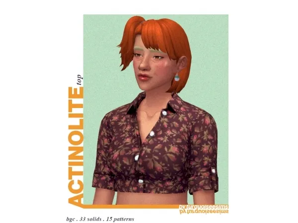 Maxis Match actinolite top by turquoisee - The Sims 4 Custom Content