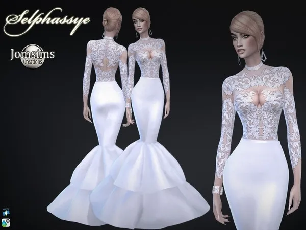 Alpha Selphassye wedding dress by thesimsresource - The Sims 4 Custom Content