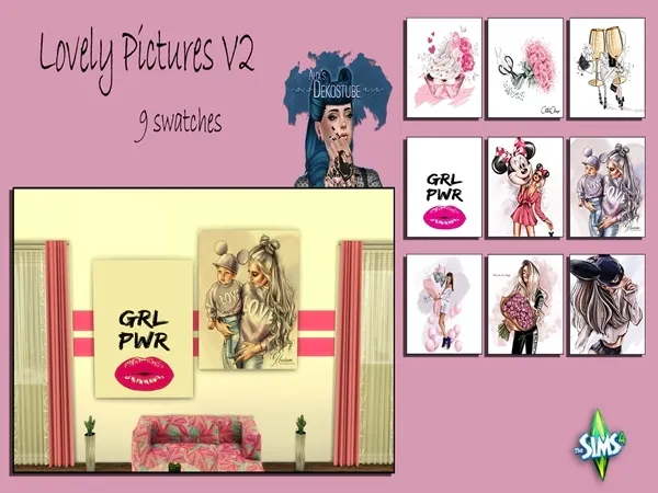Alpha Lovely Pictures V2 by alixdekostube - The Sims 4 Custom Content