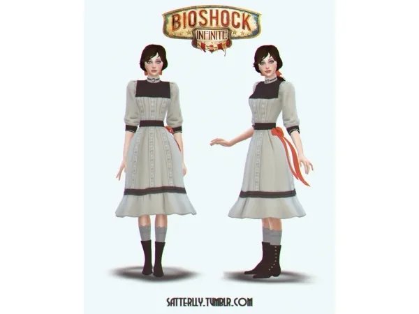 Maxis Match BioShock Infinite Elizabeth Outfit (Young) - The Sims 4 Custom Content