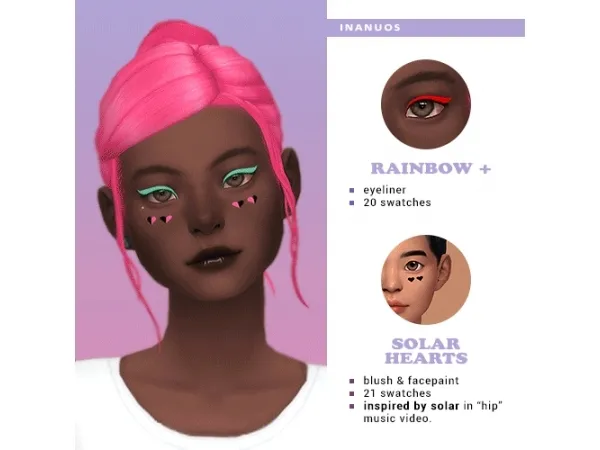 Maxis Match Rainbow eyeliner - The Sims 4 Custom Content