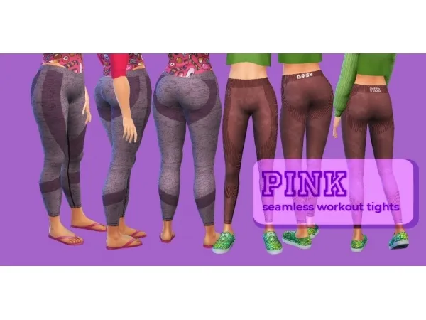 Maxis Match PINK seamless workout tights - The Sims 4 Custom Content
