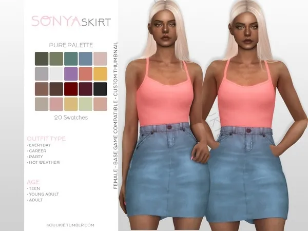Maxis Match Sonya Skirt - The Sims 4 Custom Content