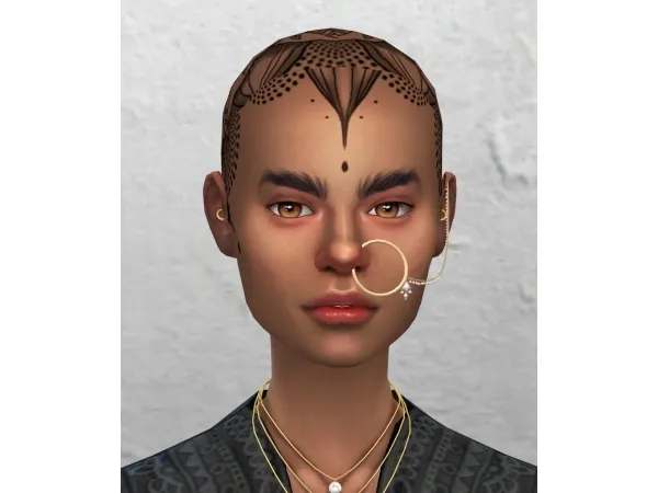 Mix Bohemian Rhapsody Head Tattoo - The Sims 4 Custom Content