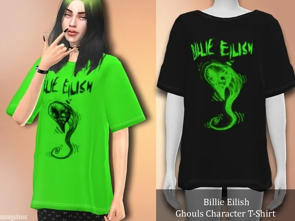 Alpha Billie Eilish Ghouls Character T Shirt (MESH NEEDED) - The Sims 4 Custom Content