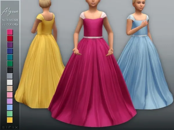 Alpha Alyssa Gown (Child) - The Sims 4 Custom Content