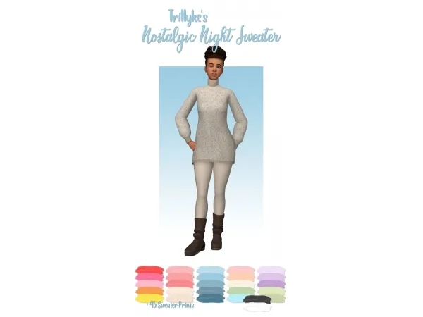Maxis Match httpswwwthesimsresourcecomdownloadsdetailscategorysims4 clothing female teenadultelder everydaytitletrillyke nostalgic night sweaterid1468317 - The Sims 4 Custom Content